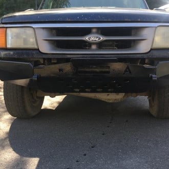 Affordable Offroad® - Elite Series Full Width Black Powder Coated Front Winch Modular Bumper
