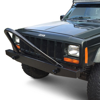 Affordable Offroad® - Elite Series Full Width Black Powder Coated Front HD Bumper with Stinger
