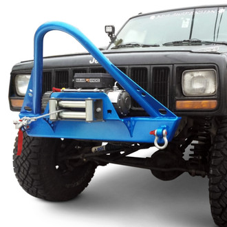 Affordable Offroad® - Elite Series Stubby Raw Front Winch HD Bumper with Stinger