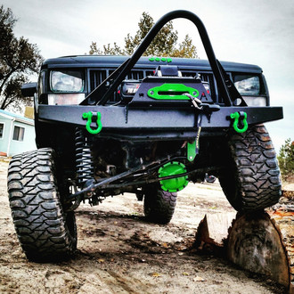 Affordable Offroad® - Elite Series Full Width Black Powder Coated Front Winch HD Bumper with Stinger