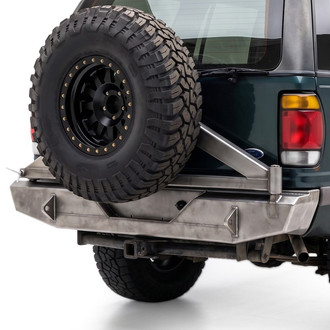 Affordable Offroad® - Elite Series Full Width Raw Rear HD Bumper with Tire Carrier