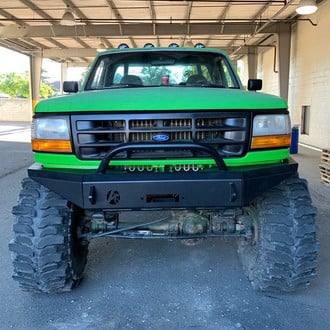 Affordable Offroad® - Elite Series Full Width Black Powder Coated Front Winch Modular Bumper