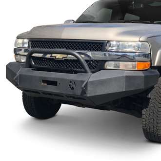 Affordable Offroad® - Elite Series Full Width Black Powder Coated Front Winch Modular Bumper