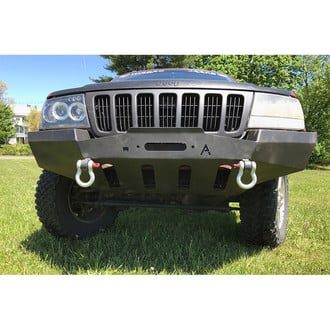 Affordable Offroad® - Elite Series Full Width Black Powder Coated Front Winch Modular Bumper