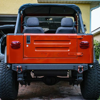 Affordable Offroad® - Flush Mount Stubby Black Powder Coated Rear HD Bumper