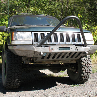 Affordable Offroad® - Elite Series Full Width Black Powder Coated Front Winch HD Bumper with Stinger