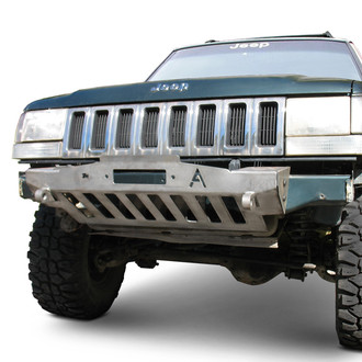 Affordable Offroad® - Elite Series Stubby Black Powder Coated Front Winch HD Bumper