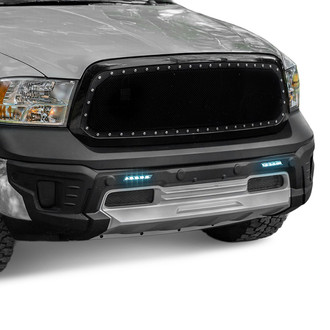 Air Design® - Satin Black and Silver Front Bumper Guard with DRL