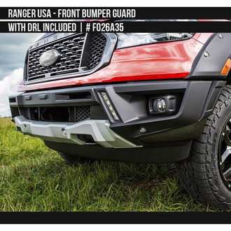 Air Design® - Satin Black and Silver Front Bumper Guard with DRL