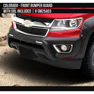 Air Design® - Satin Black and Silver Front Bumper Guard with DRL
