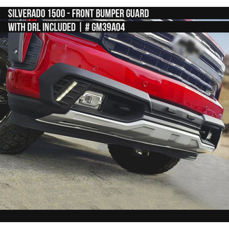 Air Design® - Satin Black and Silver Front Bumper Guard with DRL
