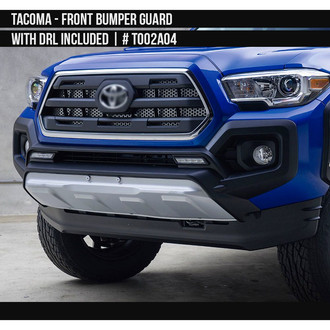 Air Design® - Satin Black and Silver Front Bumper Guard with DRL
