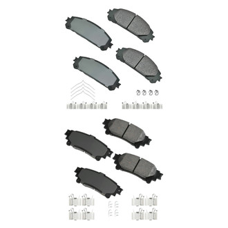 Akebono® - Pro-ACT™ Ultra-Premium Ceramic Front and Rear Disc Brake Pad Set