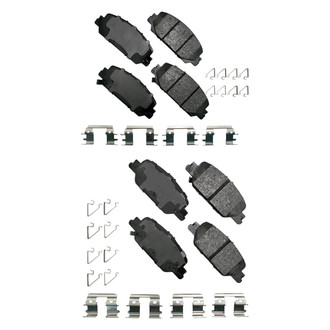 Akebono® - Pro-ACT™ Ultra-Premium Ceramic Front and Rear Disc Brake Pad Set