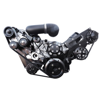 All American Billet® - Silverline™ Front Serpentine Supercharger Drive System with Remote Reservoir