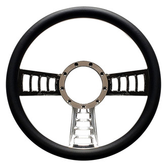 All American Billet® - 3-Spoke SW-02 Machined Steering Wheel with Gray Wrap