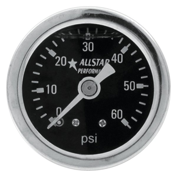 AllStar Performance® - 1-1/2" Shockproof Glycerin Filled Pressure Gauge, 0-60 PSI
