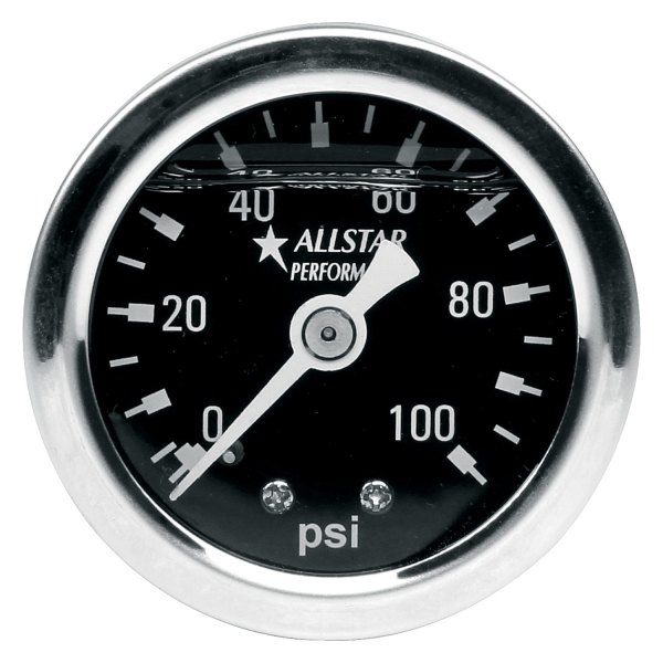 AllStar Performance® - 1-1/2" Shockproof Glycerin Filled Pressure Gauge, 0-100 PSI
