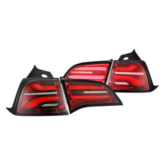 AlphaRex® - PRO-Series Driver and Passenger Side Black/Red Sequential Fiber Optic LED Tail Lights