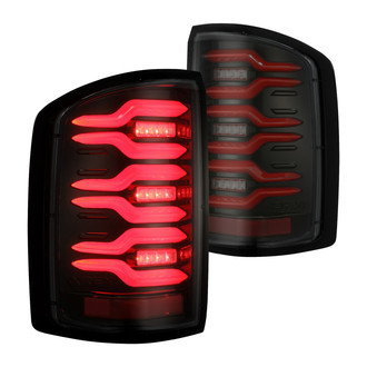 AlphaRex® - LUXX-Series Driver and Passenger Side Black Red/Smoke Sequential Fiber Optic LED Tail Lights
