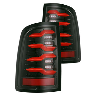 AlphaRex® - LUXX-Series Driver and Passenger Side Black/Smoke Sequential Fiber Optic LED Tail Lights