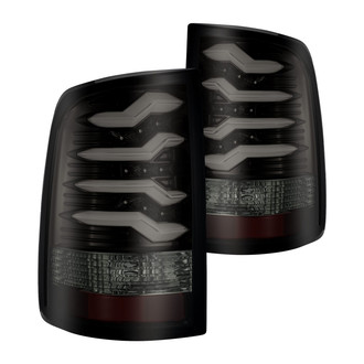 AlphaRex® - PRO-Series Driver and Passenger Side Jet Black/Smoke Fiber Optic LED Tail Lights