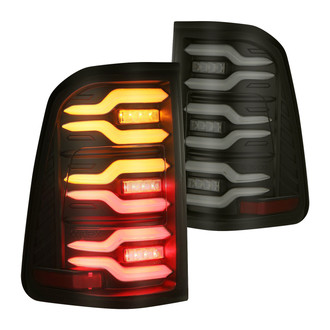 AlphaRex® - LUXX-Series Driver and Passenger Side Black/Smoke Sequential Fiber Optic LED Tail Lights