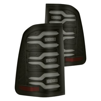 AlphaRex® - LUXX-Series Driver and Passenger Side Alpha-Black/Smoke Sequential Fiber Optic LED Tail Lights