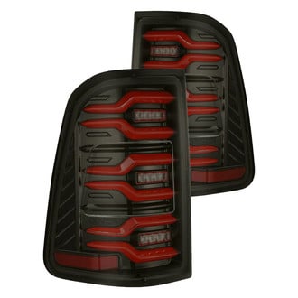 AlphaRex® - LUXX-Series Driver and Passenger Side Black/Smoke Sequential Fiber Optic LED Tail Lights