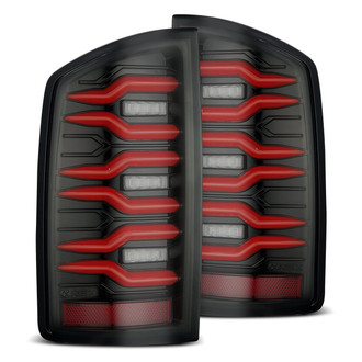 AlphaRex® - LUXX-Series Driver and Passenger Side Black/Smoke Sequential Fiber Optic LED Tail Lights