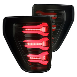 AlphaRex® - LUXX-Series Driver and Passenger Side Black Red/Smoke Sequential Fiber Optic LED Tail Lights