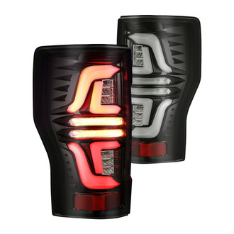 AlphaRex® - PRO-Series Driver and Passenger Side Jet Black Fiber Optic LED Tail Lights