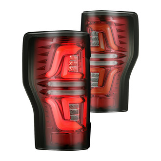AlphaRex® - PRO-Series Driver and Passenger Side Red/Smoke Fiber Optic LED Tail Lights