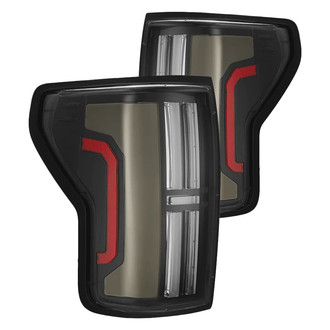 AlphaRex® - NOVA-Series Prismatic Driver and Passenger Side Jet Black Sequential Fiber Optic LED Tail Lights