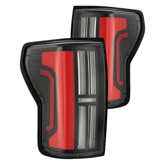 AlphaRex® 670052 - NOVA-Series Prismatic Driver and Passenger Side Black/Smoke Sequential Fiber Optic LED Tail Lights