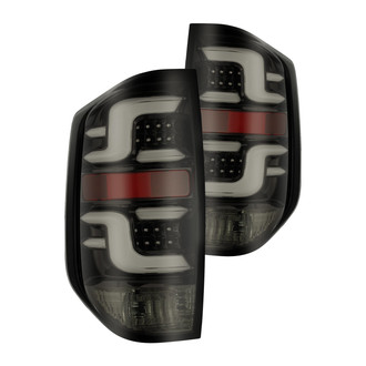 AlphaRex® - PRO-Series Driver and Passenger Side Jet Black/Smoke Fiber Optic LED Tail Lights