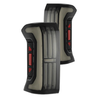 AlphaRex® - NOVA-Series Prismatic Driver and Passenger Side Alpha-Black/Smoke Sequential Fiber Optic LED Tail Lights