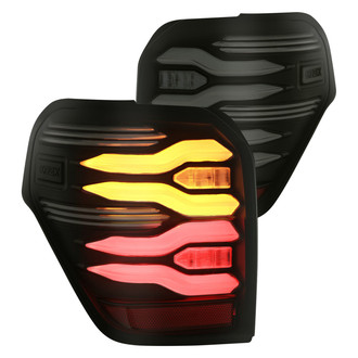 AlphaRex® - LUXX-Series Driver and Passenger Side Black/Smoke Sequential Fiber Optic LED Tail Lights