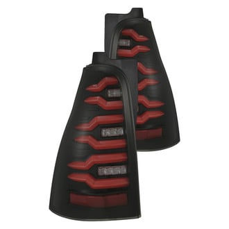 AlphaRex® - LUXX-Series Driver and Passenger Side Black/Smoke Sequential Fiber Optic LED Tail Lights