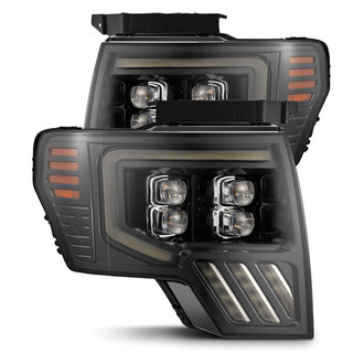 AlphaRex® - NOVA-Series Driver and Passenger Side Alpha-Black Light Tube Projector LED Headlights with Sequential Turn Signal