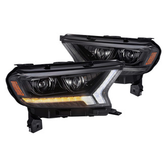AlphaRex® - PRO-Series Driver and Passenger Side Alpha-Black Sequential DRL Bar Projector LED Headlights