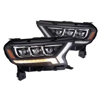 AlphaRex® - NOVA-Series Driver and Passenger Side Black Sequential DRL Bar Projector LED Headlights