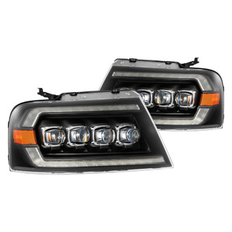 AlphaRex® - NOVA-Series Driver and Passenger Side Black Projector LED Headlights with Sequential DRL