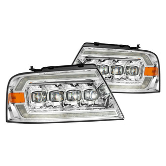 AlphaRex® - NOVA-Series Driver and Passenger Side Chrome Projector LED Headlights with Sequential DRL