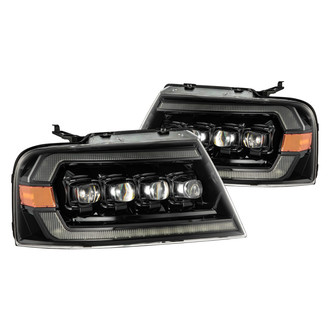 AlphaRex® - NOVA-Series Driver and Passenger Side Alpha-Black Projector LED Headlights with Sequential DRL