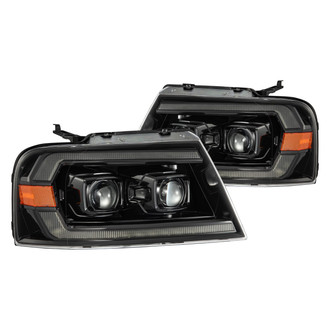 AlphaRex® - LUXX-Series Driver and Passenger Side Alpha-Black Projector LED Headlights with Sequential DRL