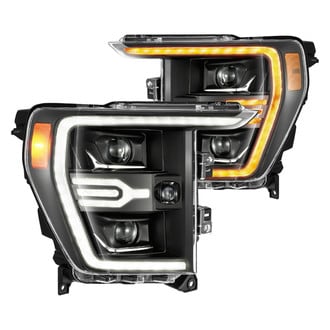AlphaRex® - LUXX-Series Driver and Passenger Side Black Projector LED Headlights with Sequential DRL