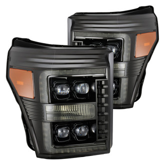 AlphaRex® - NOVA-Series Driver and Passenger Side Mid-Night Black Sequential DRL Bar Projector LED Headlights