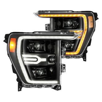 AlphaRex® - LUXX-Series Driver and Passenger Side Alpha-Black Projector LED Headlights with Sequential DRL