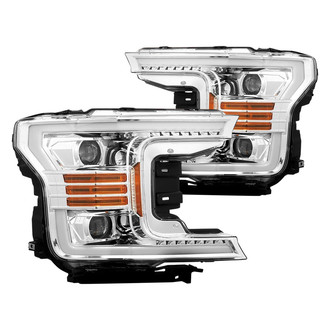 AlphaRex® - PRO-Series Driver and Passenger Side Chrome Sequential LED Light Tube Projector Headlights